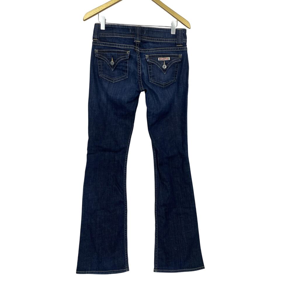 Hudson Flare Jeans Womens 28 Blue Dark Wash Low Rise Flap Pocket 29x34 W170DHA
